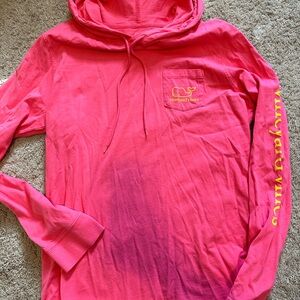 Vineyard Vines Pink Long Sleeve Shirt with Hood